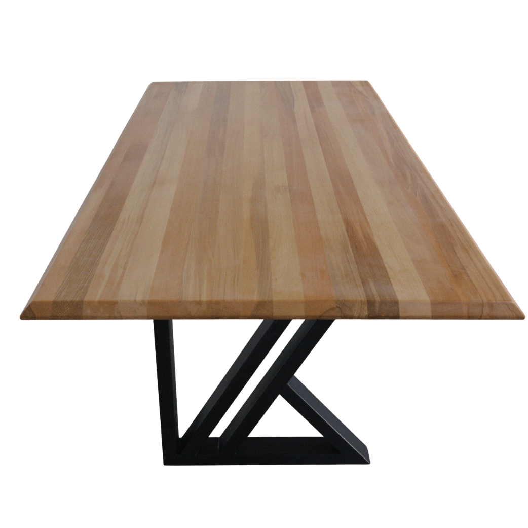 Masa lemn tei Sasha, cu picioare masa metal, 200 L* 95 l* 75.5 H cm - BUZ.RO