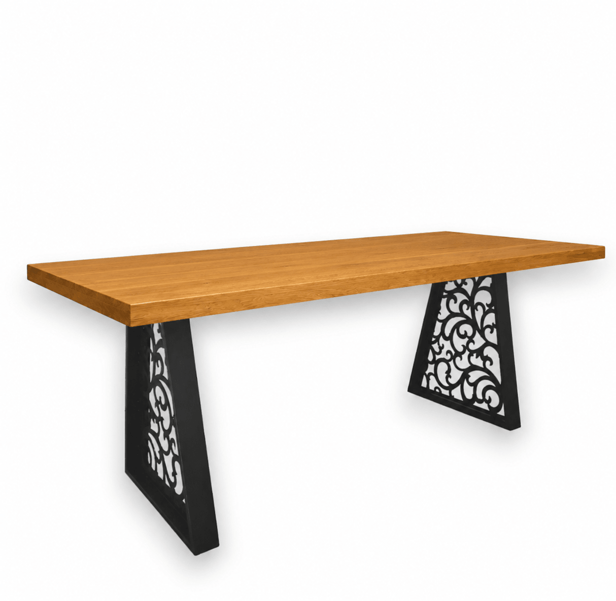 Masa lemn tei|frasin|stejar|nuc| picioare metal| 200 L* 95 l* 76.5 H cm - BUZ.RO