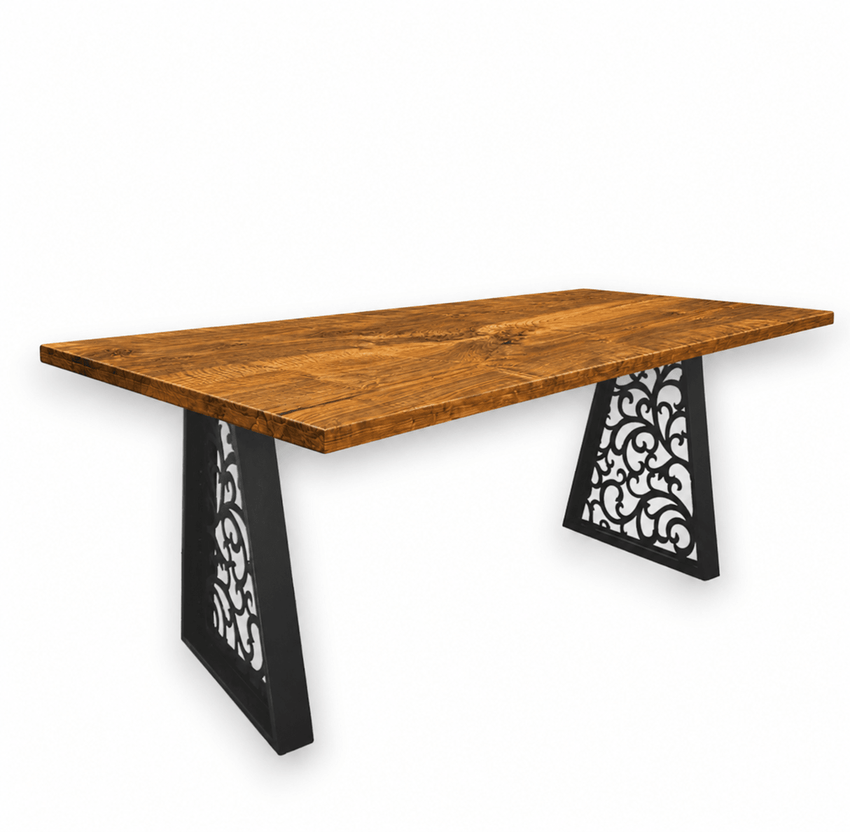 Masa lemn tei|frasin|stejar|nuc| picioare metal| 200 L* 95 l* 76.5 H cm - BUZ.RO