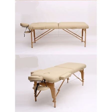 Masa, pat pentru masaj, cosmetica, portabila, inaltime reglabila 62 - 89 cm, cu 2 cotiere, maxim 250 kg, piele ecologica - BUZ.RO