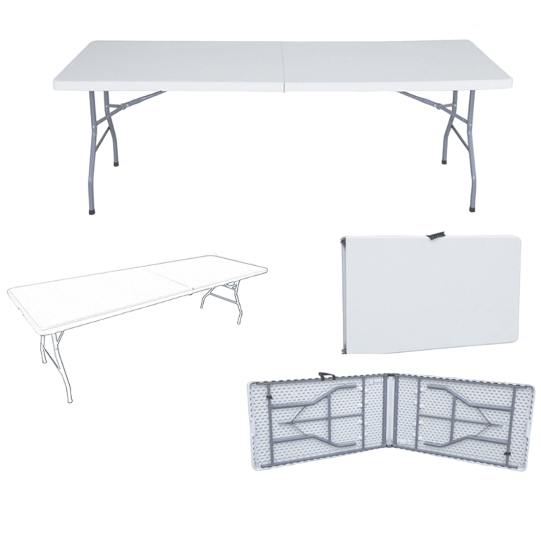 Masa pliabila pentru camping, gradina sau terasa, pescuit, 180 cm, portabila, alb gri - BUZ.RO