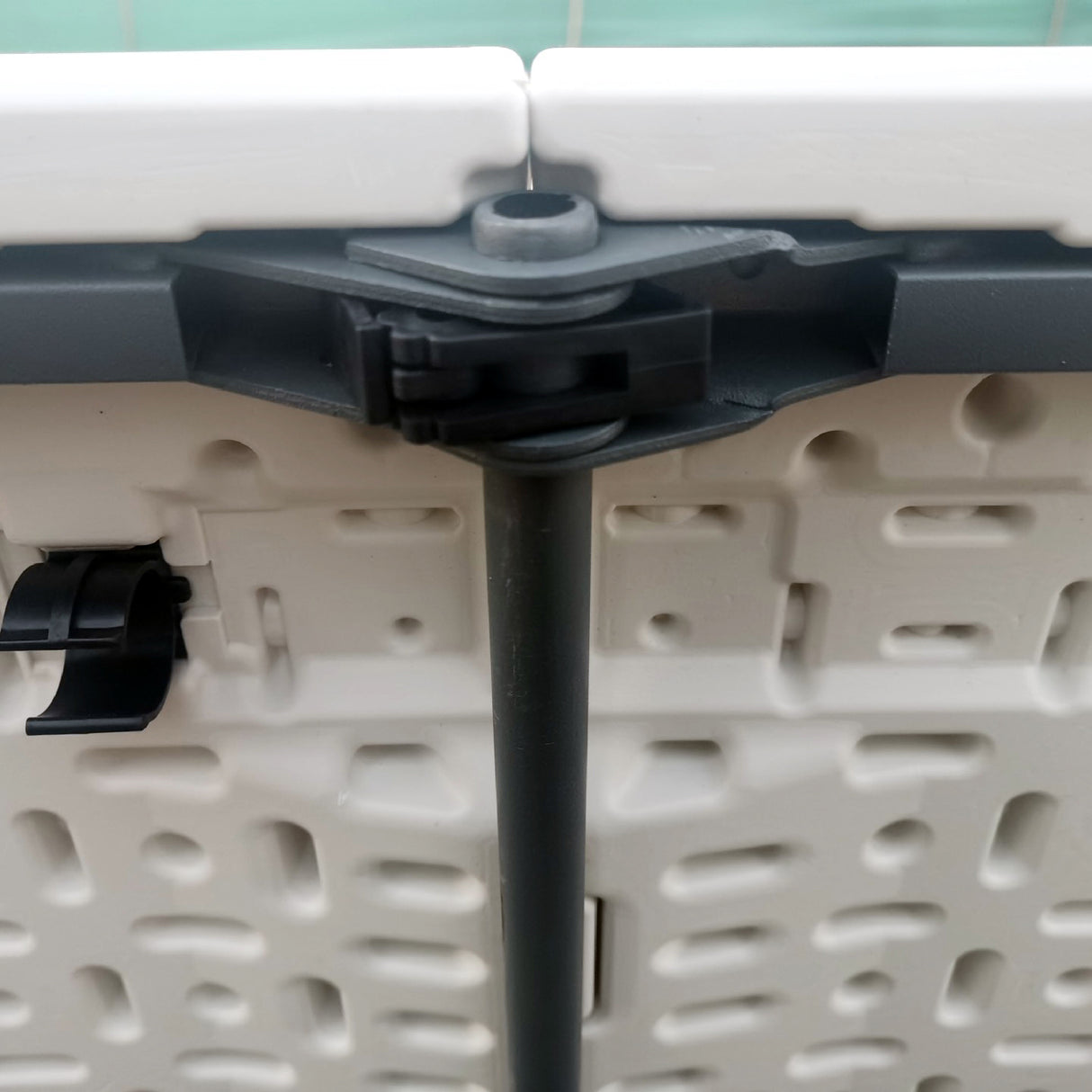 Masa pliabila pentru camping, gradina sau terasa, pescuit, 180 cm, portabila, alb gri