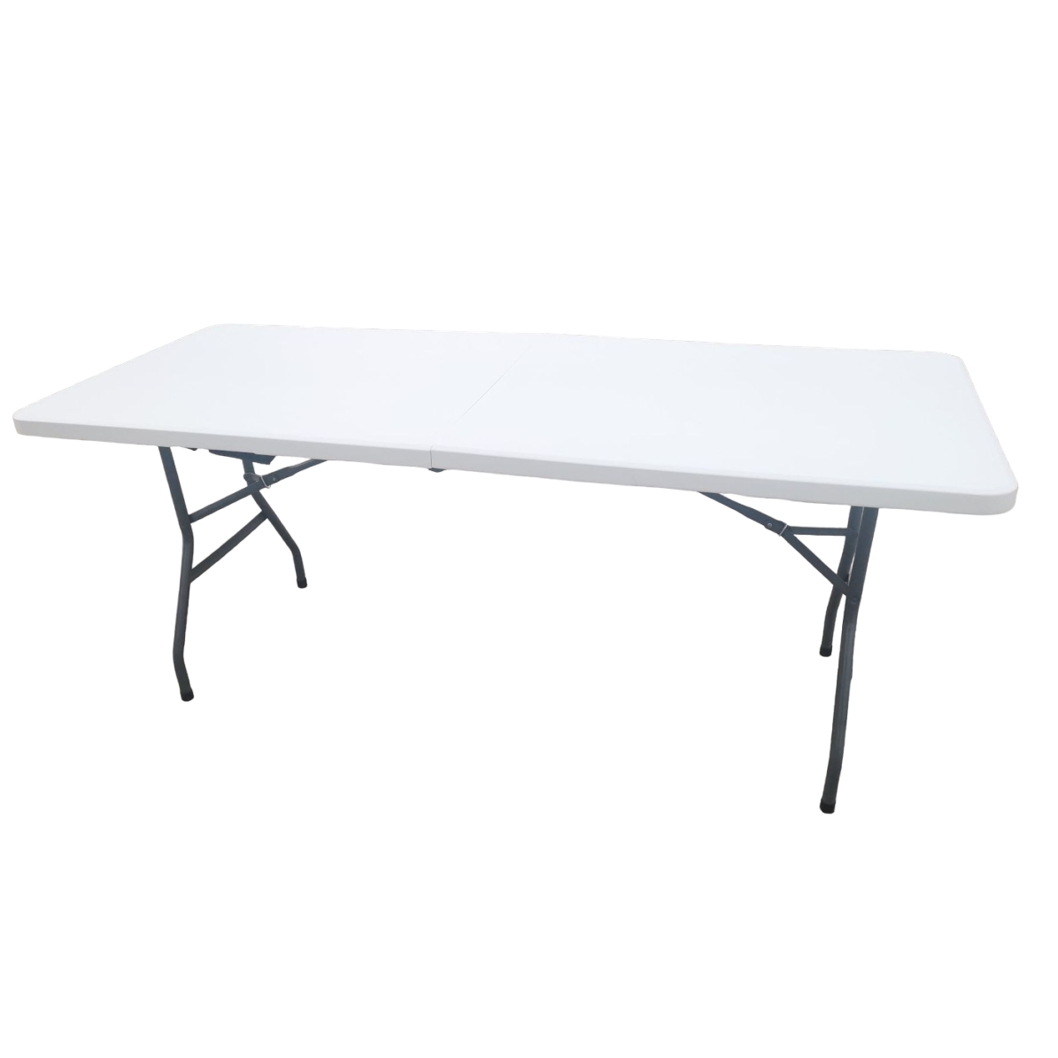 Masa pliabila pentru camping, gradina sau terasa, pescuit, 180 cm, portabila, alb gri