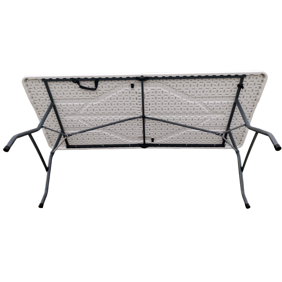 Masa pliabila pentru camping, gradina sau terasa, pescuit, 180 cm, portabila, alb gri