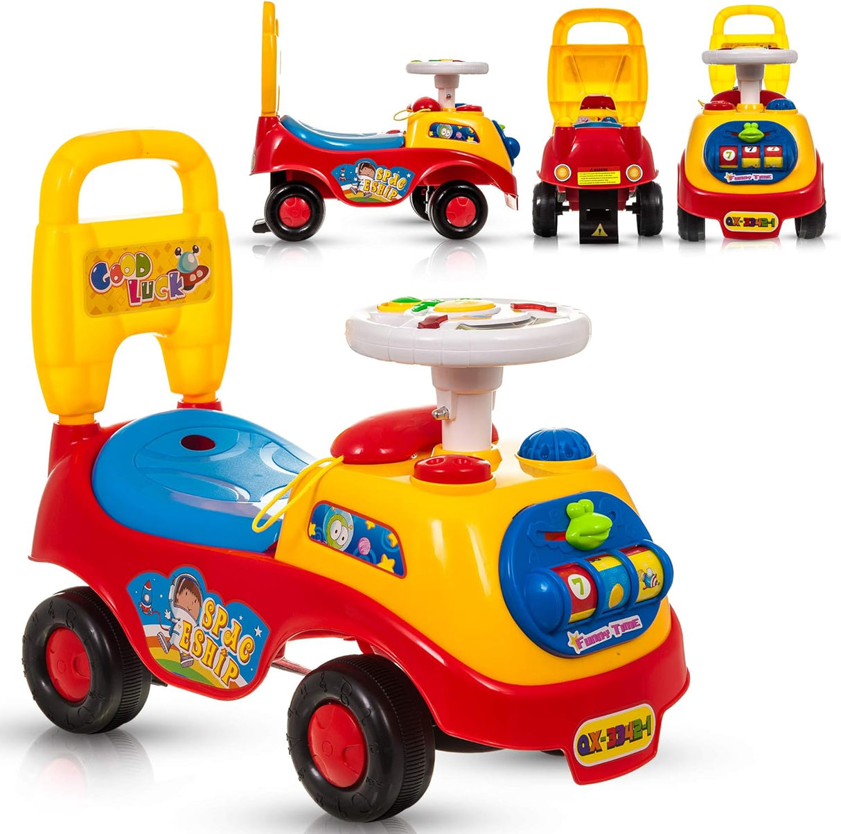 Masinuta copii, premergator, cu sunete, lumini, volan, colorata, primii pasi - BUZ.RO