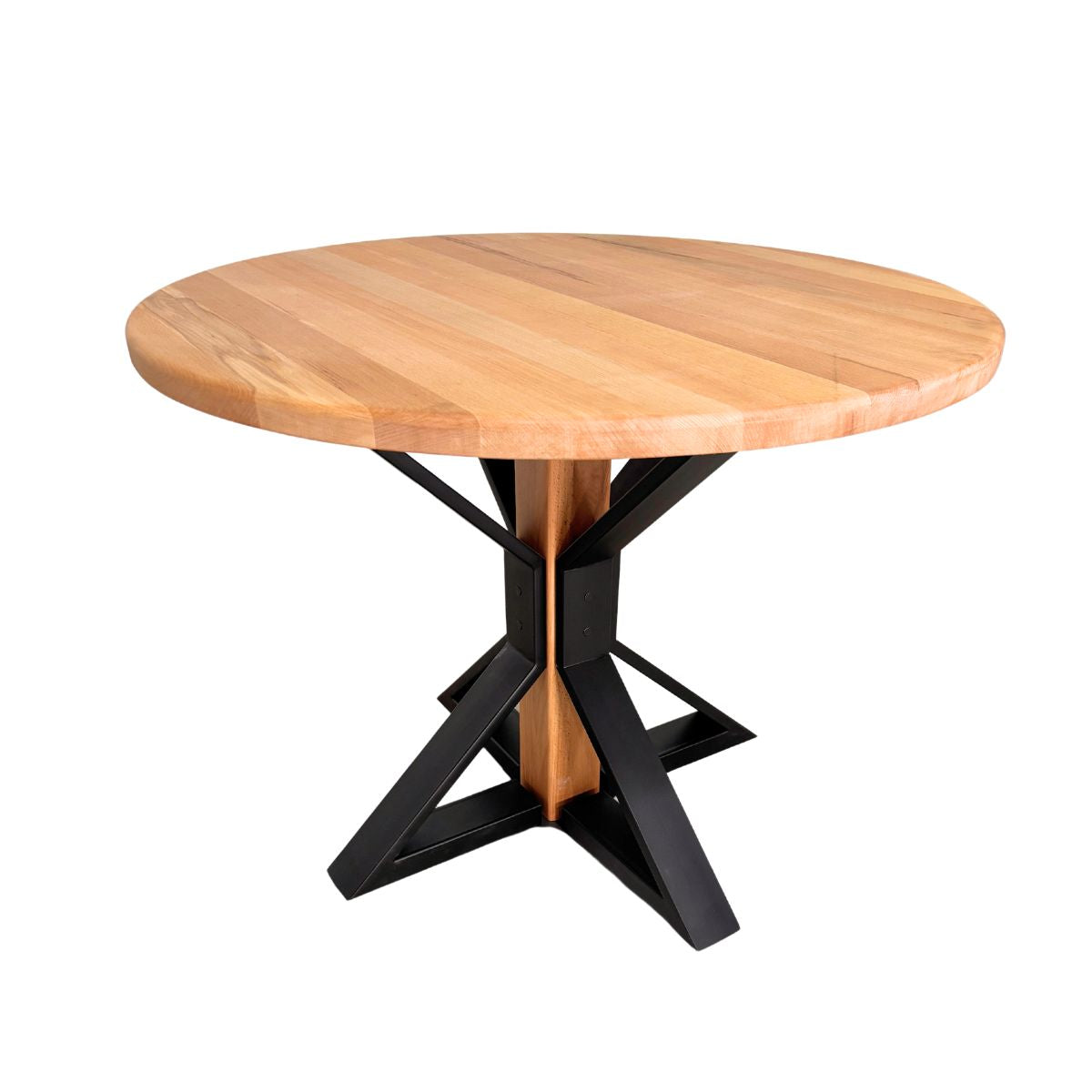 Masuta cafea, masuta living, cu blat lemn tei, picioare masa metal, Caroline, 75.4x97.5 cm