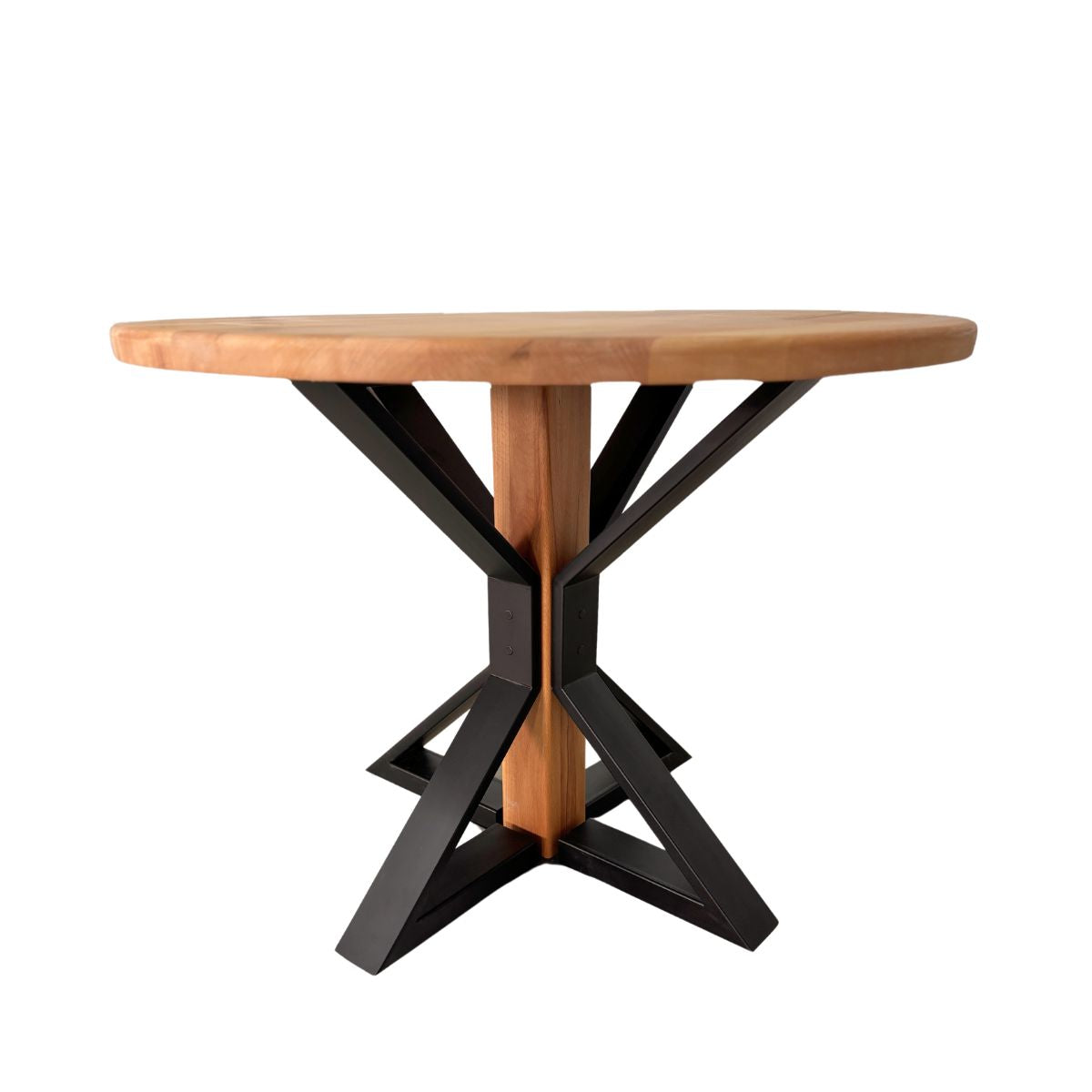 Masuta cafea, masuta living, cu blat lemn tei, picioare masa metal, Caroline, 75.4x97.5 cm