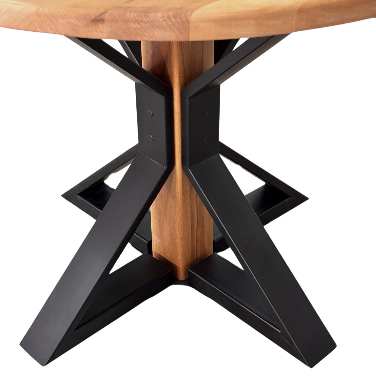 Masuta cafea, masuta living, cu blat lemn tei, picioare masa metal, Caroline, 75.4x97.5 cm