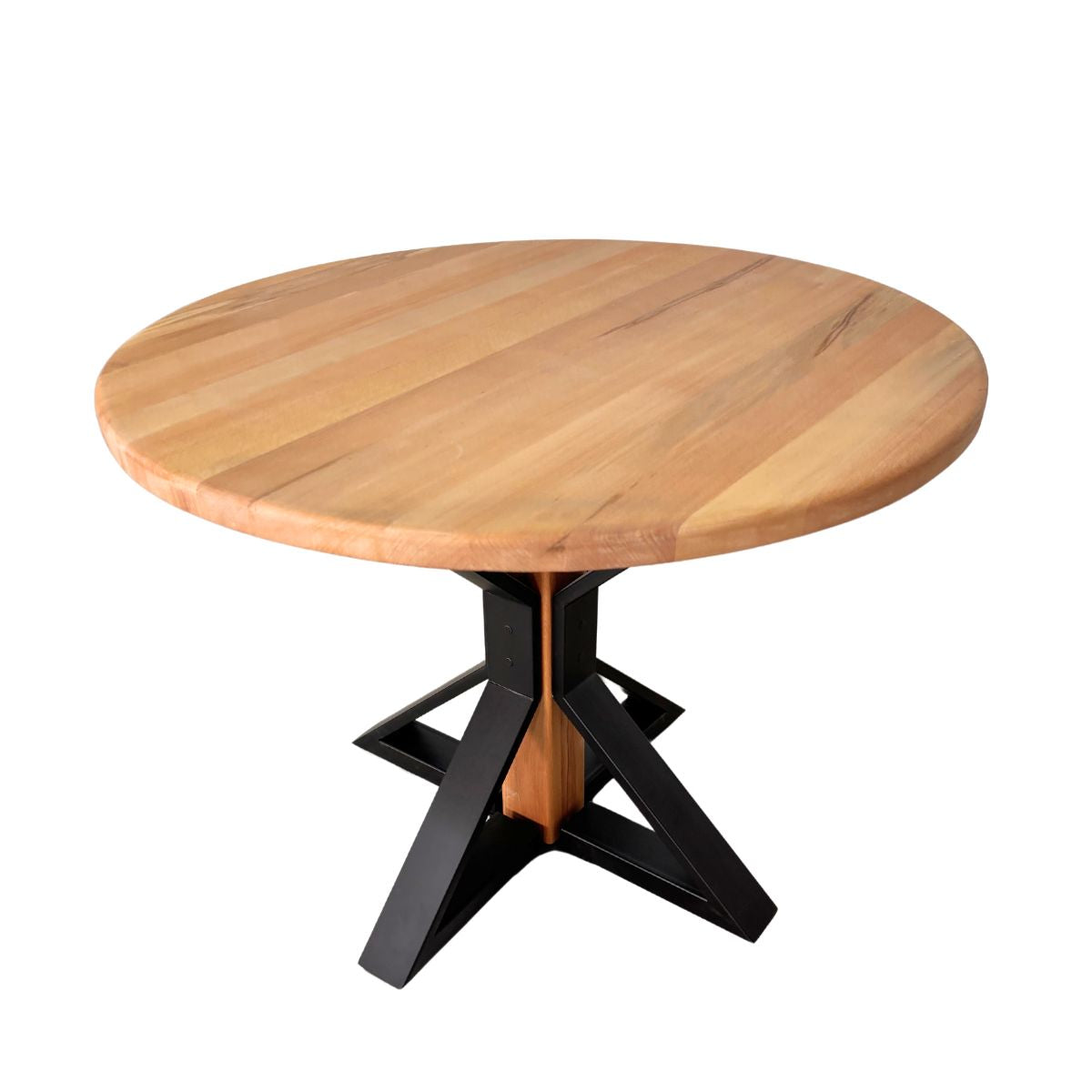 Masuta cafea, masuta living, cu blat lemn tei, picioare masa metal, Caroline, 75.4x97.5 cm