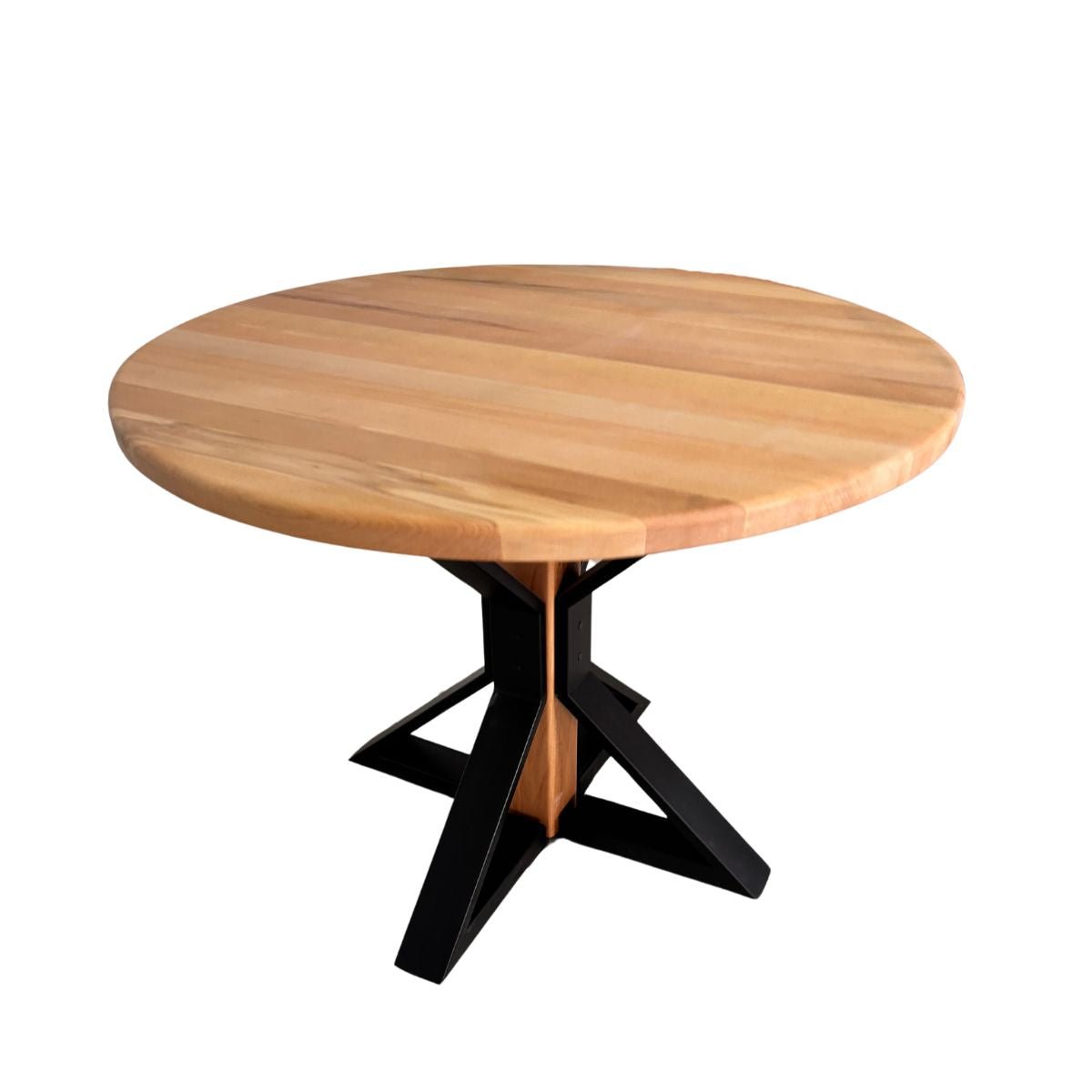 Masuta cafea, masuta living, cu blat lemn tei, picioare masa metal, Caroline, 75.4x97.5 cm - BUZ.RO