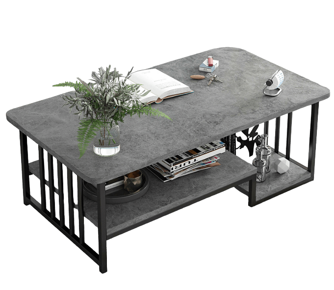 Masuta cafea, masuta living, marmura artificiala, aspect minimalist, modern, 120x60x42 cm - BUZ.RO