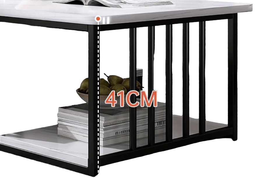 Masuta cafea, masuta living, marmura artificiala, aspect minimalist, modern, 120x60x42 cm - BUZ.RO