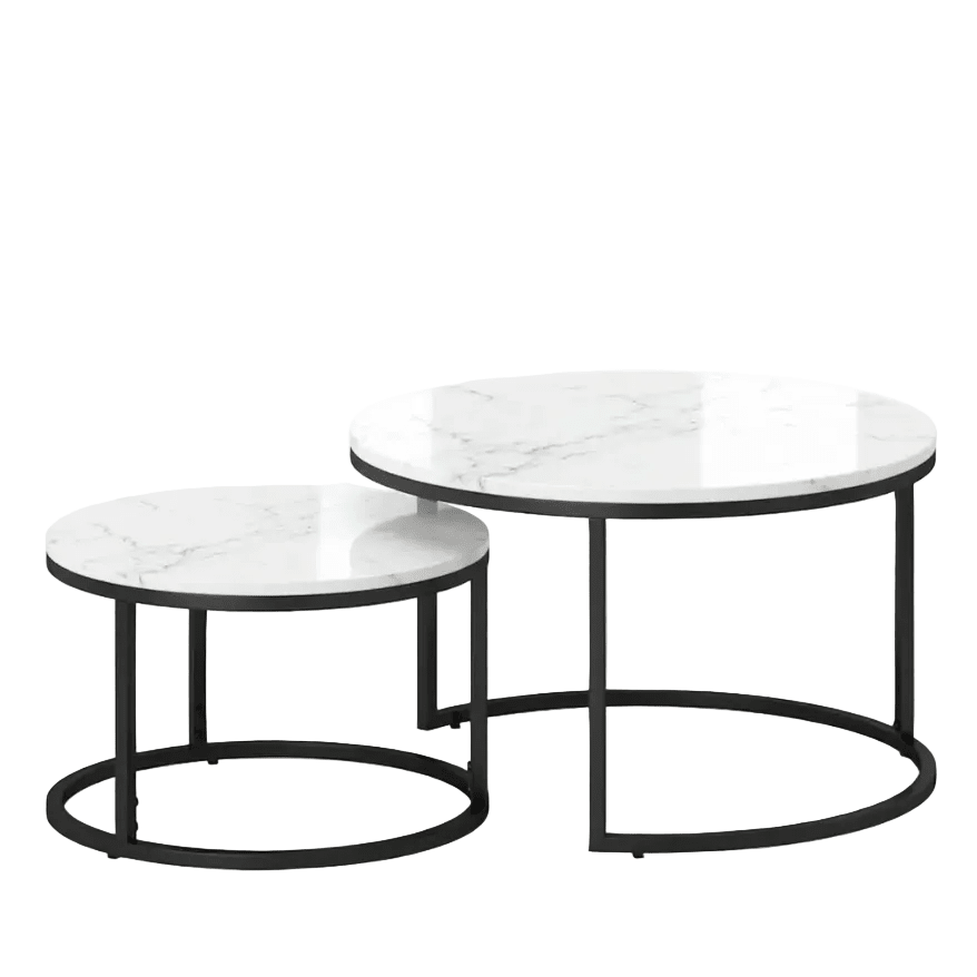 Masuta de cafea cu efect de marmura| blat MDF| metal| 2 Masute de Cafea|salon - BUZ.RO