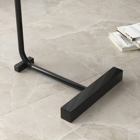 Masuta de cafea cu picior metalic, portabila, model marmura, 40x30x70, LEXI - BUZ.RO