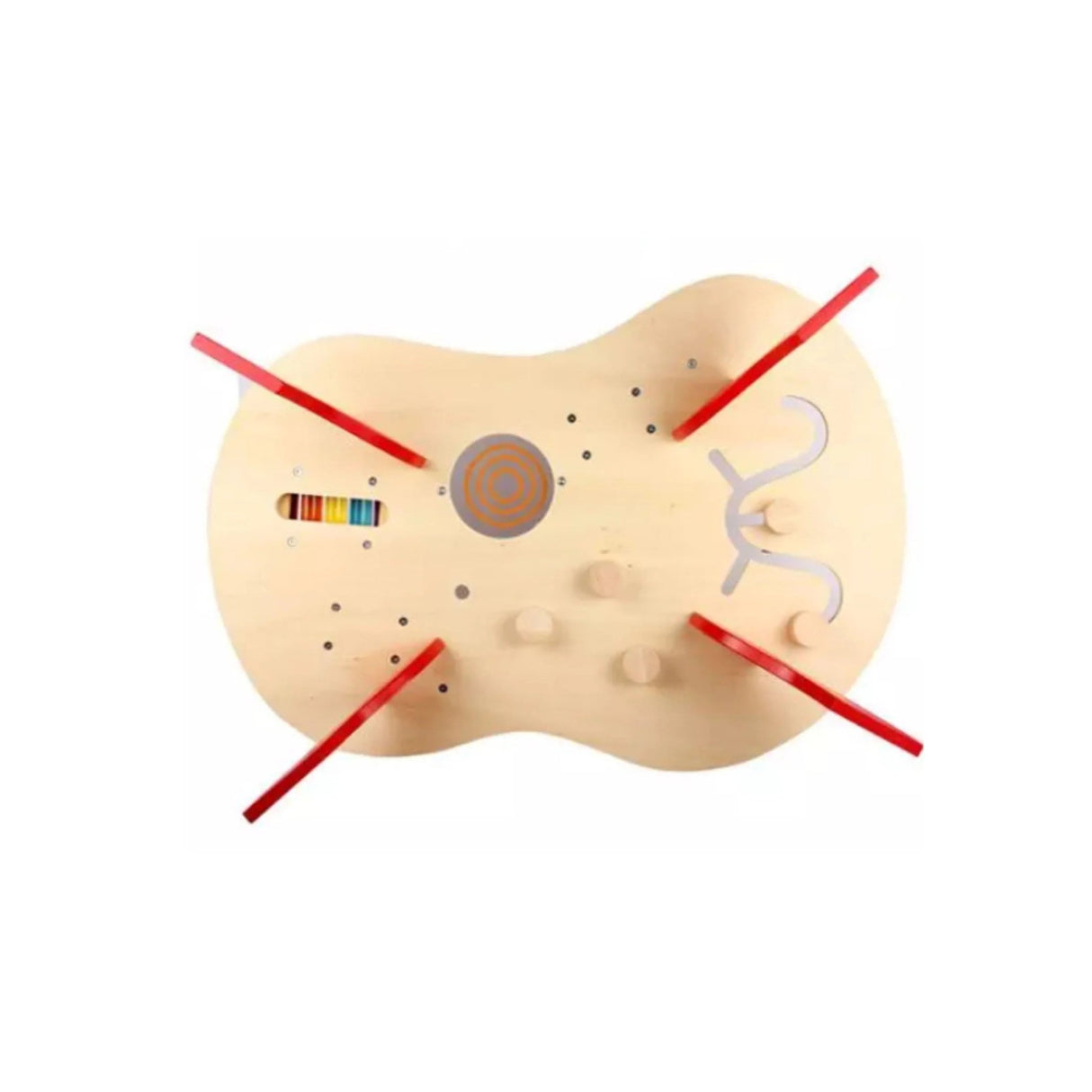 Masuta interactiva cu activitati pentru copii 6 in 1, din lemn, cu diferite figurine si culori, 67x20x43cm - BUZ.RO