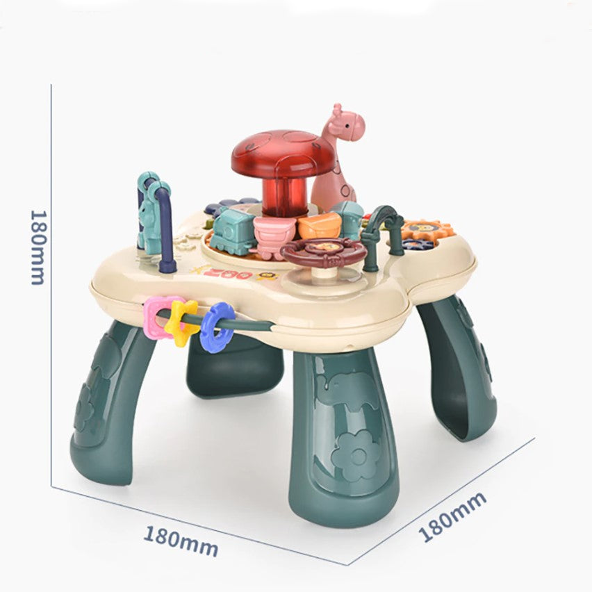 Masuta interactiva pentru bebelusi, copii, cu sunete si jucarii, lumini, educationala