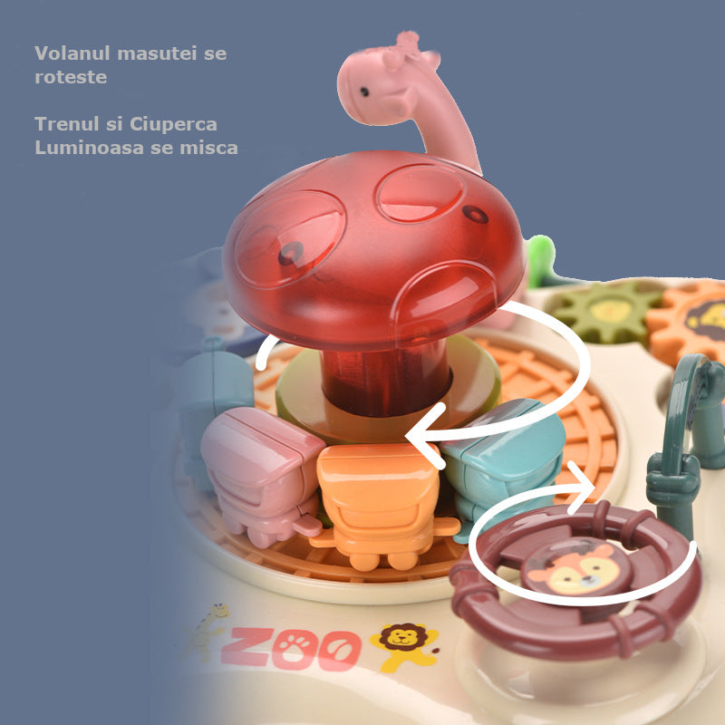 Masuta interactiva pentru bebelusi, copii, cu sunete si jucarii, lumini, educationala