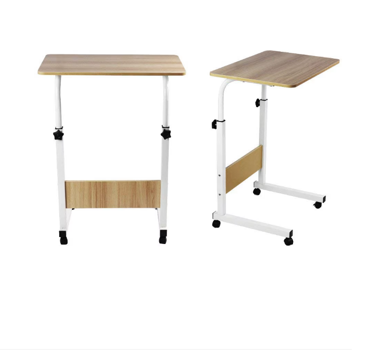 Masuta laptop, reglabila, mini birou, cu roti, masa laptop, blat lemn, ajustabila, ergonomica si mobila, 80x40cm