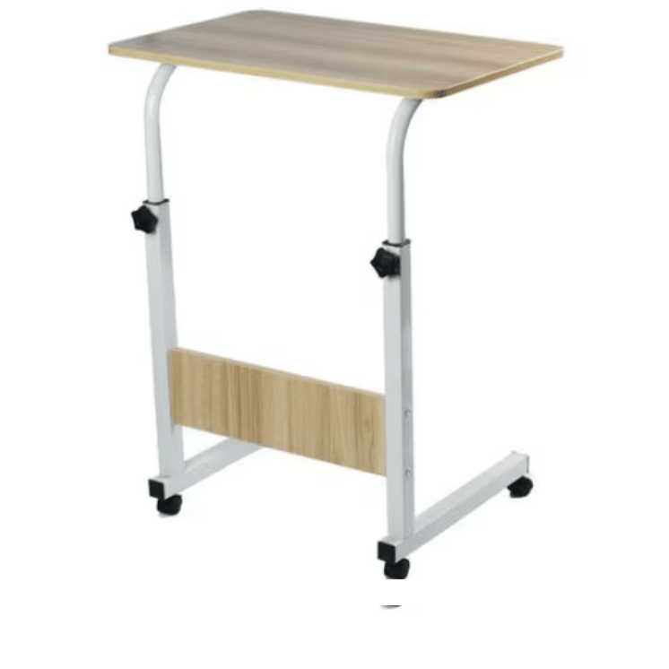 Masuta laptop, reglabila, mini birou, cu roti, masa laptop, blat lemn, ajustabila, ergonomica si mobila, 80x40cm - BUZ.RO
