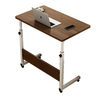 Masuta laptop, reglabila, mini birou, cu roti, masa laptop, blat lemn, ajustabila, ergonomica si mobila, 80x40cm