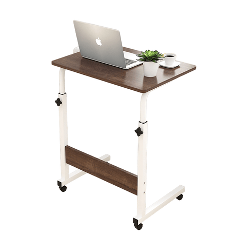Masuta laptop, reglabila, mini birou, cu roti, masa laptop, blat lemn, ajustabila, ergonomica si mobila, 80x40cm