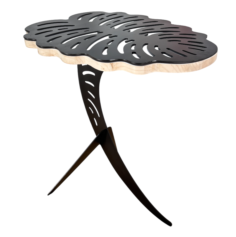 Masuta cafea, masuta laptop pat, portabila, multifunctionala, pentru living, modern, picior metalic METAL+LEMN