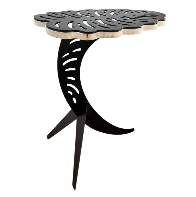 Masuta cafea, masuta laptop pat, portabila, multifunctionala, pentru living, modern, picior metalic METAL+LEMN