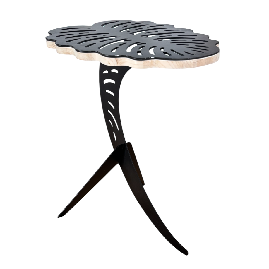 Masuta cafea, masuta laptop pat, portabila, multifunctionala, pentru living, modern, picior metalic METAL+LEMN