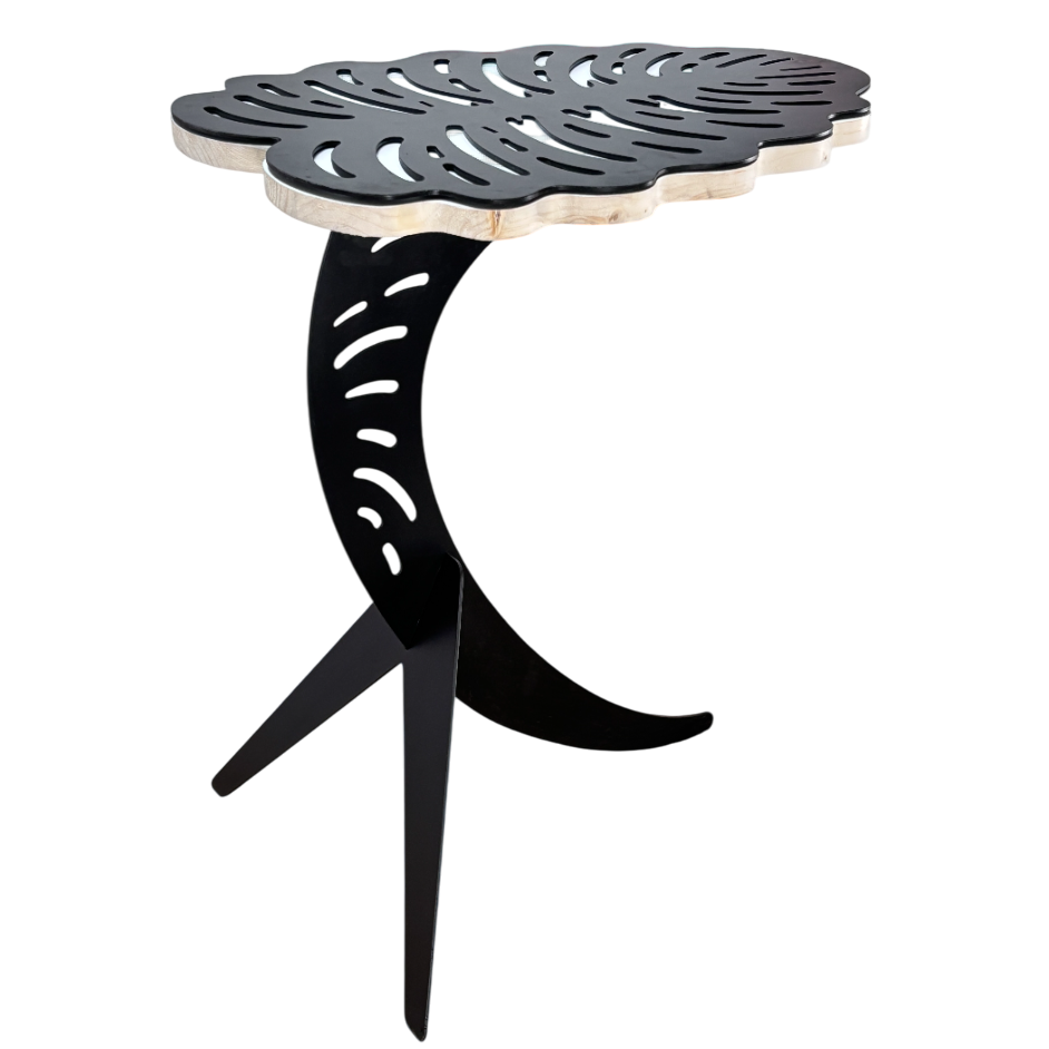 Masuta cafea, masuta laptop pat, portabila, multifunctionala, pentru living, modern, picior metalic METAL+LEMN