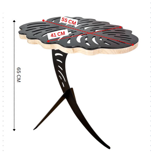 Masuta cafea, masuta laptop pat, portabila, multifunctionala, pentru living, modern, picior metalic METAL+LEMN
