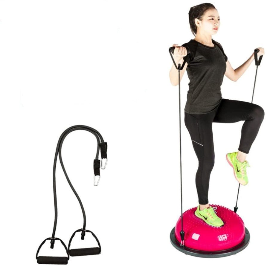 Minge echilibru bosu cu pompa inclusa si corzi elastice, diametru 60cm - BUZ.RO