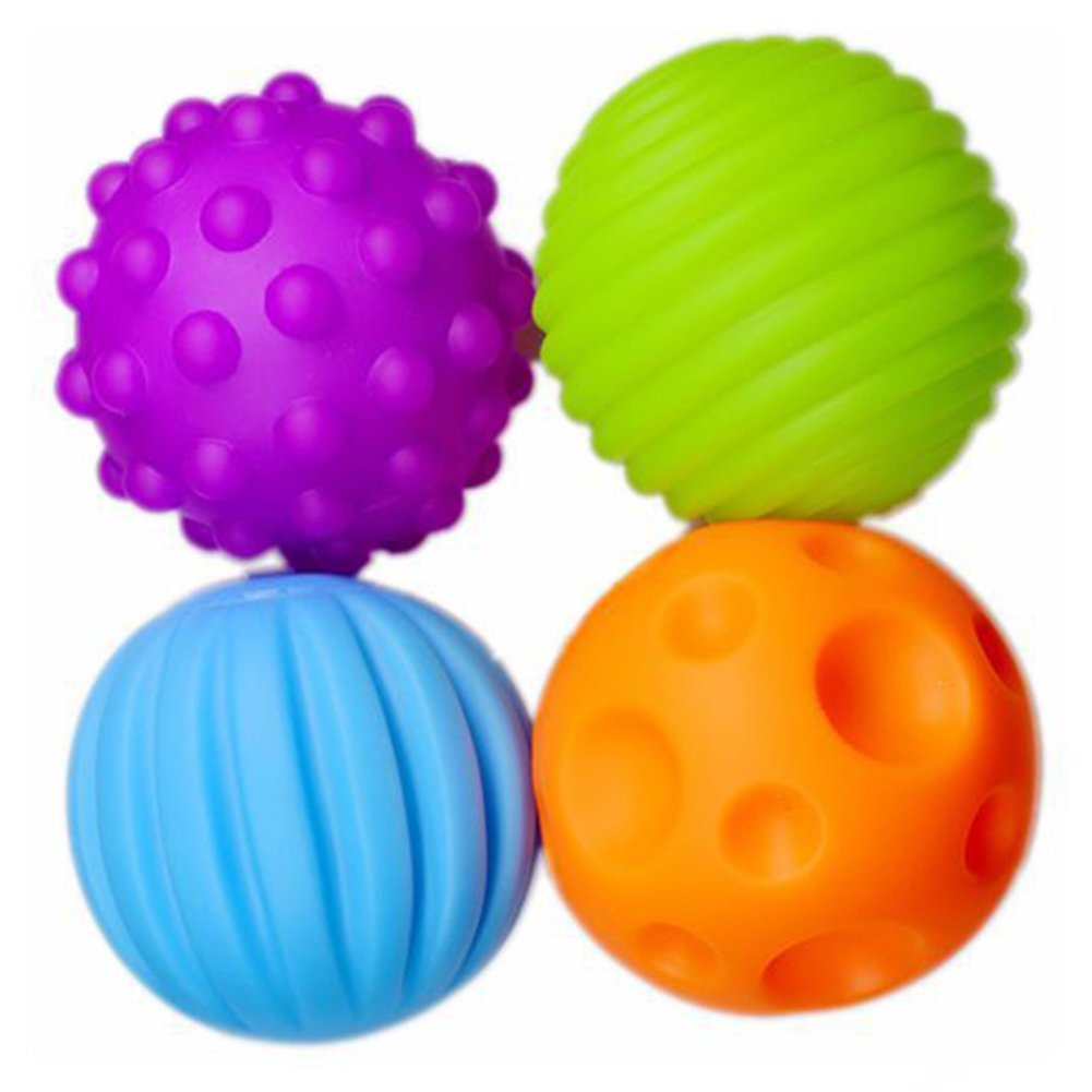 Mingi senzoriale, moi, pentru bebelusi, set 6 bucati, multicolore, 6cm - BUZ.RO
