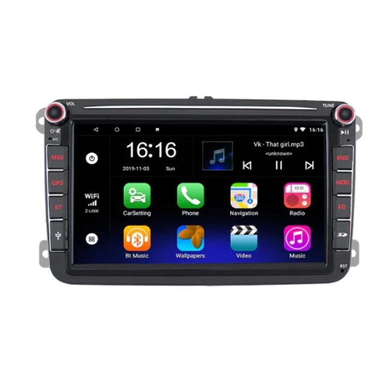 Mp5 player auto, navigatie, radio multimedia VW cu Mirroring Android/iOS, hărți offline, control pe volan, bluetooth 5.0 - BUZ.RO