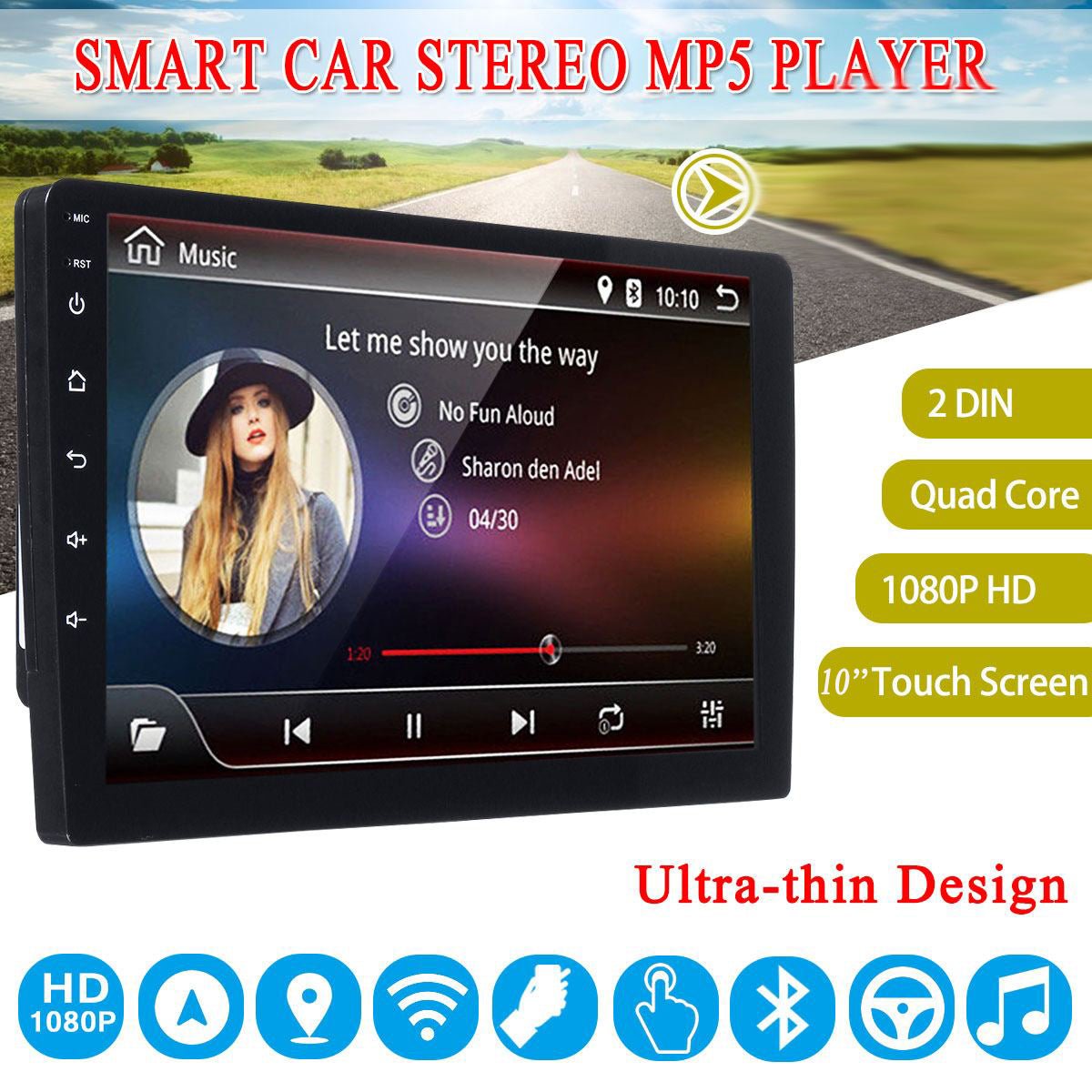 Navigatie auto android, radio DVD player Mp5, video, GPS, 10 inch, 2DIN, WiFi - BUZ.RO