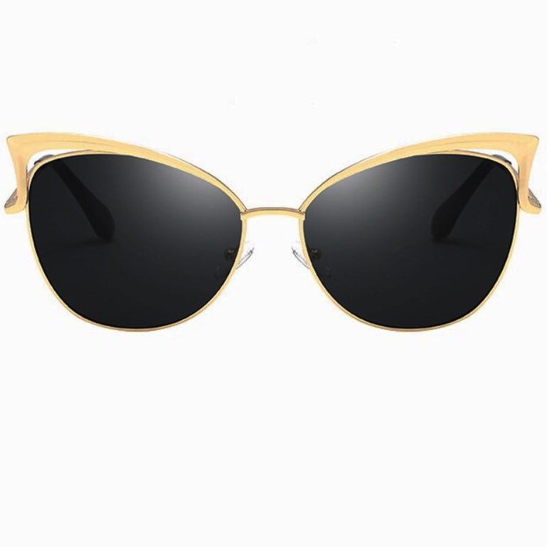 Ochelari de Soare Damă Cat Eye Black – Ramă Negru/Auriu, UV400 Eleganță și Protecție - BUZ.RO