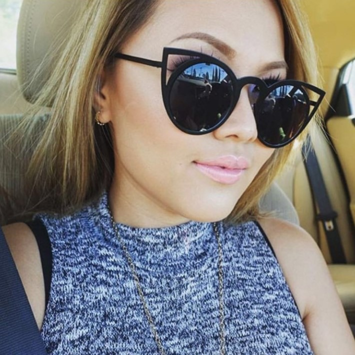 Ochelari de Soare Damă Cat Eye Negru – Lentile Polarizate, UV400, Eleganță și Protecție