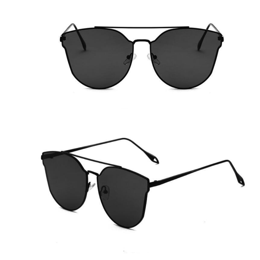 Ochelari de Soare Cat Eye – Lentile Negre, Rame Subțiri, Stil Retro, Protecție UV