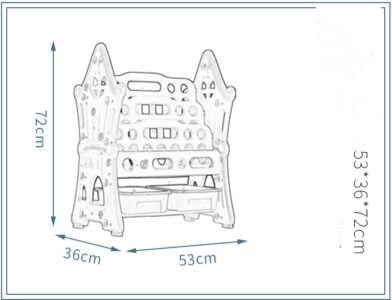 Organizator pentru jucarii si carti, cu 4 rafturi si 14 cosulete depozitare, cos baschet, ABS, 124cmx36cmx72cm