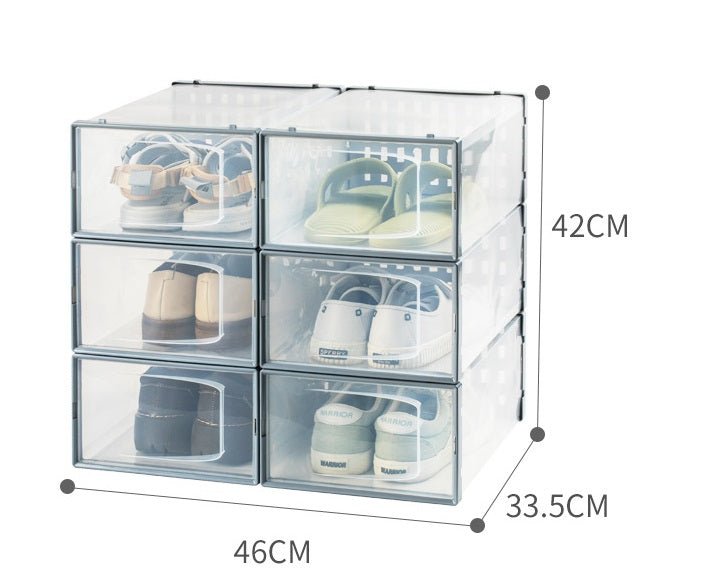 Pantofar stivuibil, suport incaltaminte, cutie depozitare pantofi, transparenta, ventilata, respirabila - BUZ.RO