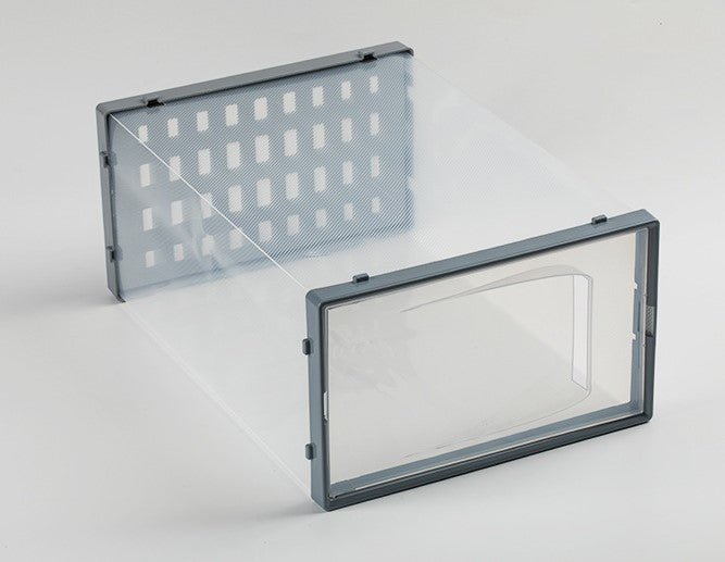 Pantofar stivuibil, suport incaltaminte, cutie depozitare pantofi, transparenta, ventilata, respirabila - BUZ.RO