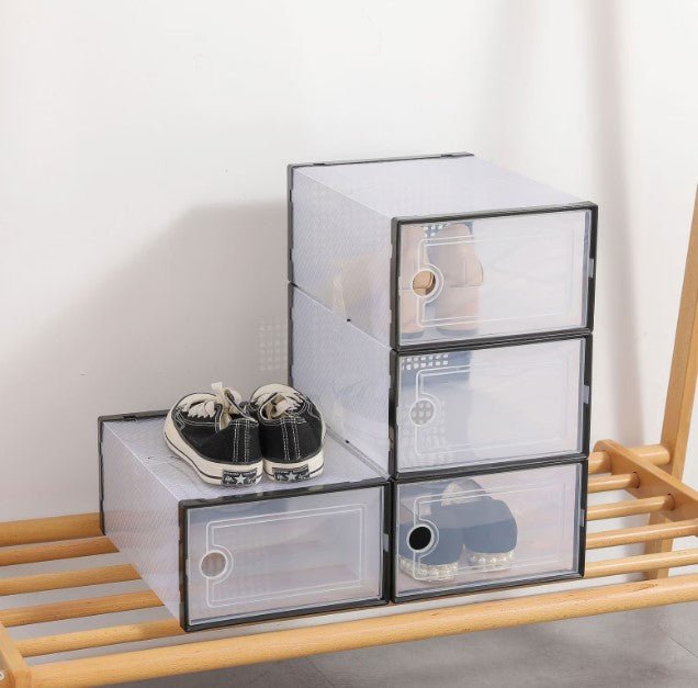 Pantofar stivuibil, suport incaltaminte, cutie depozitare pantofi, transparenta, ventilata, respirabila - BUZ.RO