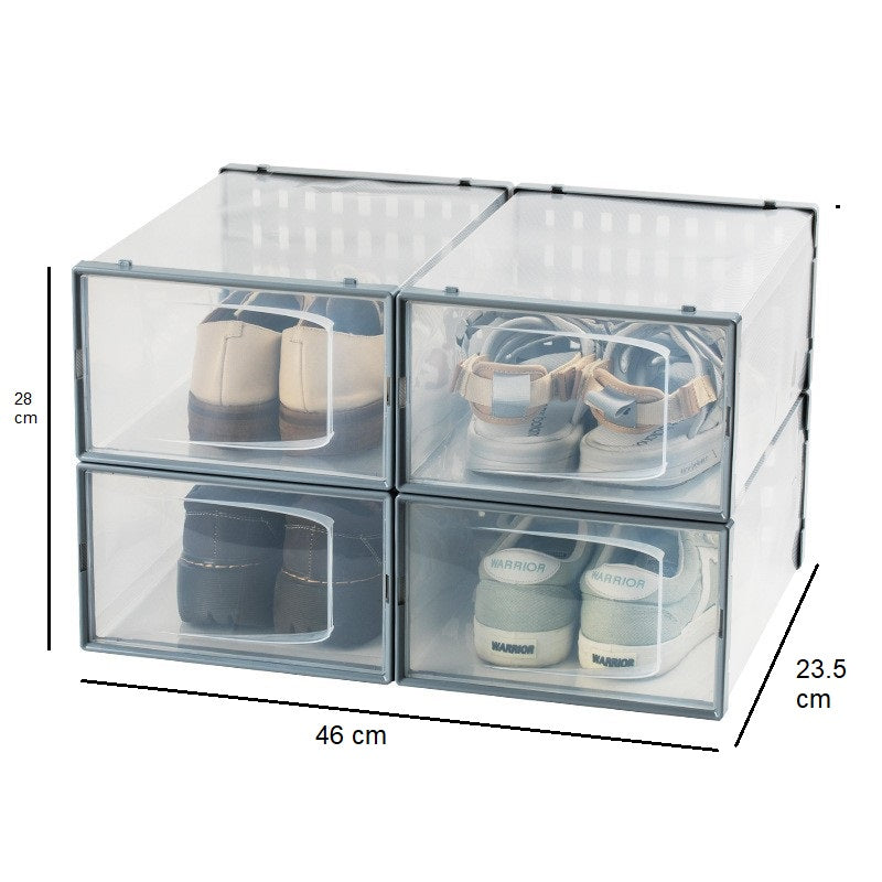 Pantofar stivuibil, suport incaltaminte, cutie depozitare pantofi, transparenta, ventilata, respirabila