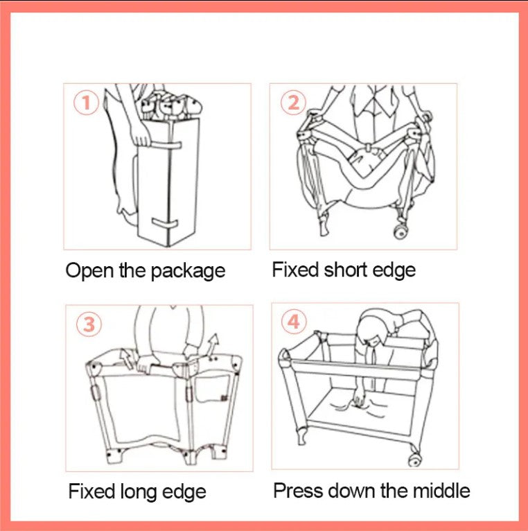 Patut bebe pliabil, usor de transportat, portabil ,design solid si elastic , 65x125x78 gri