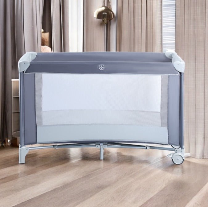 Patut bebe pliabil, usor de transportat, portabil ,design solid si elastic , 65x125x78 gri - BUZ.RO