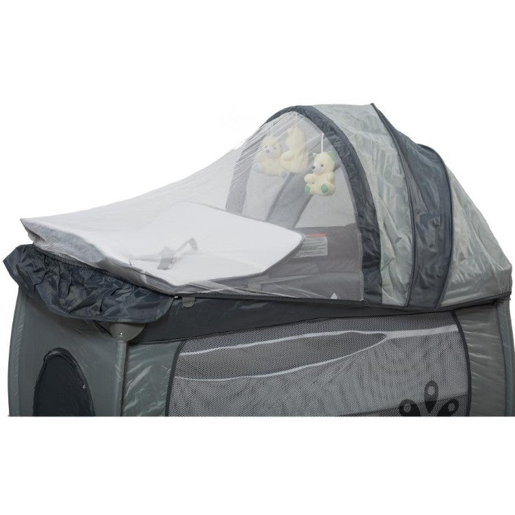 Patut bebe pliabil, usor de transportat, portabil ,design solid si elastic gri - BUZ.RO