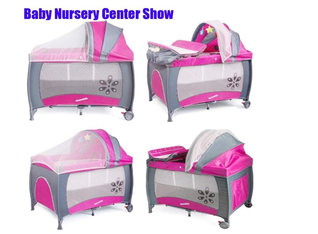 Patut bebe pliabil, usor de transportat, portabil ,design solid si elastic gri - BUZ.RO