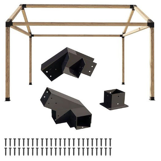 Pavilion Gradina kit Pergola, 3x4 m din lemn, rindeluit, cu imbinari metalice .