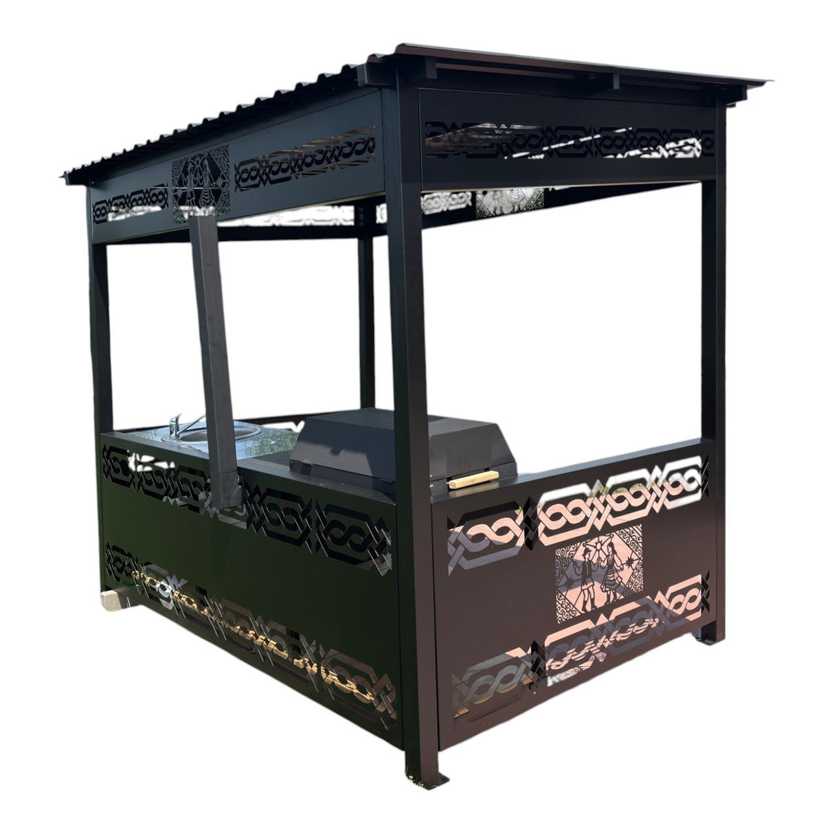 Pergola| foisor| Ansamblu de gatit modular|bucatarie de gradina| gratar gardina carbuni| plita| sobita| blat inox| chiuveta - BUZ.RO