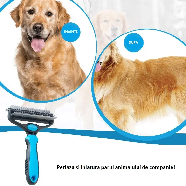 Perie animale, trimmer, pentru tuns, par scurt, lung, anti naparlire, descalcire blana, L