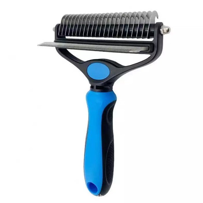 Perie animale cu trimmer pentru tuns par scurt, lung, anti naparlire, descalcire blana, M, buz - BUZ.RO